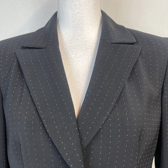 Liz Claiborne Suits Jacket Blazer sz 10 Black Blue Pinstripe Career Professional - Picture 4 of 9